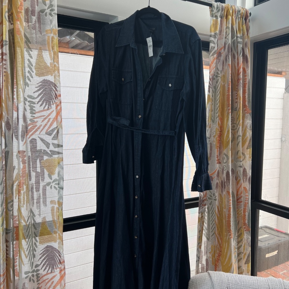 Ann Taylor Chambray Midi Shirtdress - Picture 2 of 3